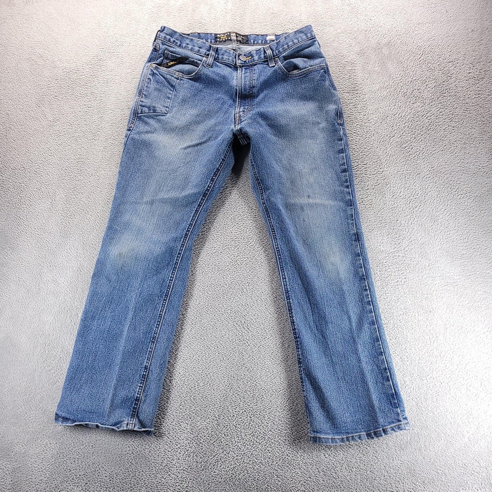 Ariat Jeans Mens 34x32 Blue Rebar M4 Relaxed Bootcut Workwear 10016221